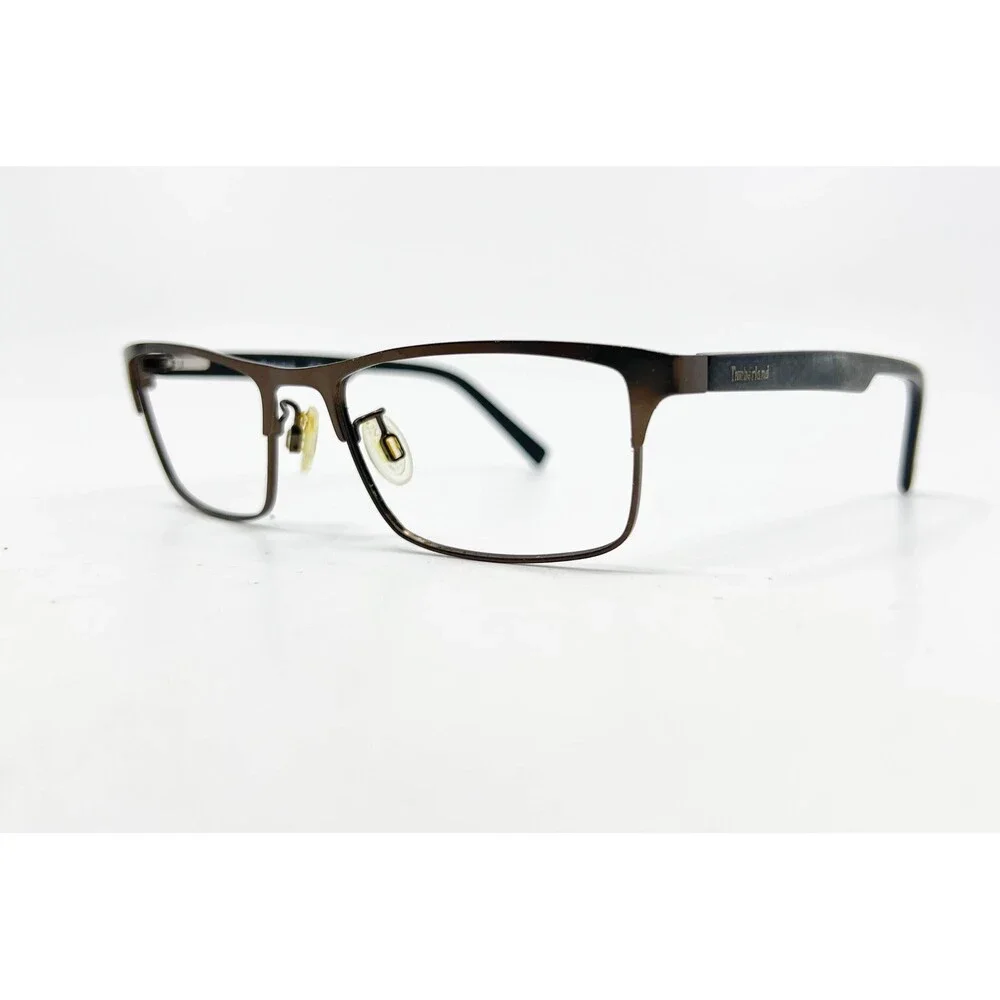 Timberland Eyeglasses Mens Brown TB1547 049 Carbon Fiber Rectangular 53-17-140